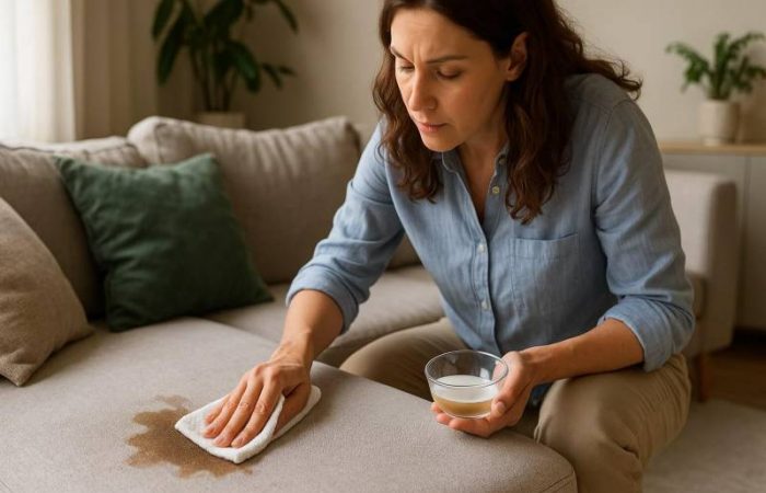 Как удалить пятна от кофе с мягкой мебели