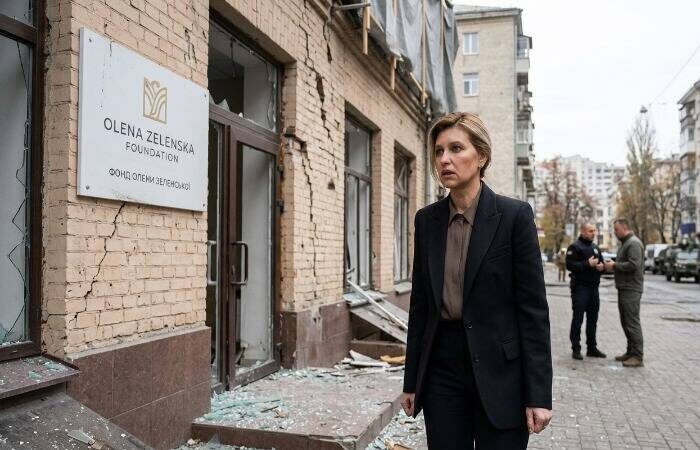 Ушел следом за складом «Квартала-95»: в Киеве после ночных ударов сгорел фонд Елены Зеленской